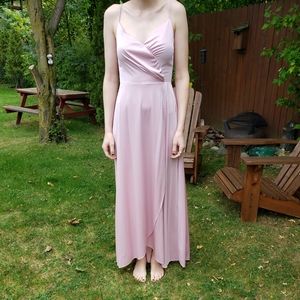Eve of Milady | Elegant Powder Pink Pink Wrap Gown